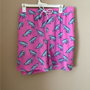 Pink Alligators Print Swim Trunks NWTs Size XL